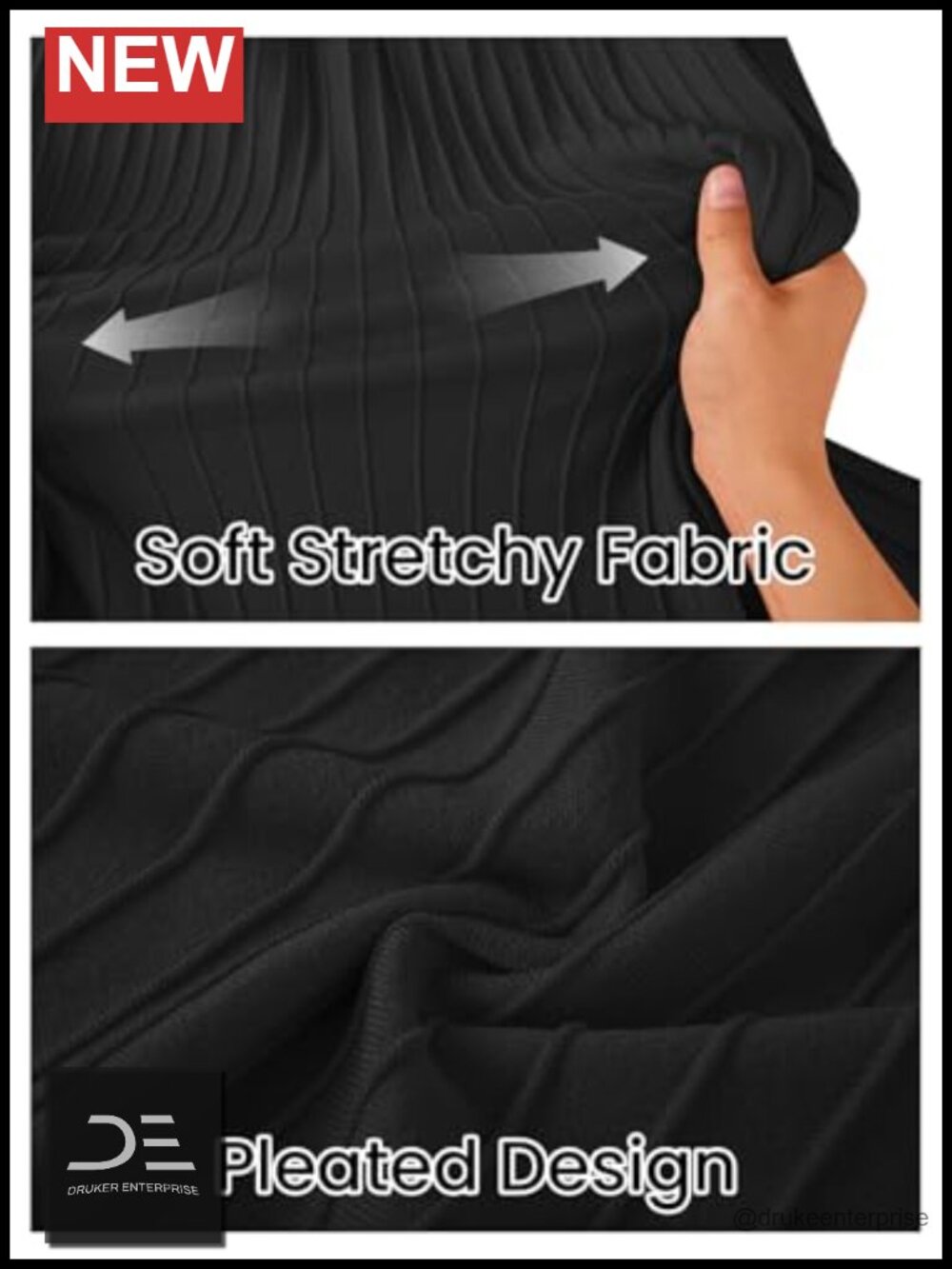 Sleeveless Fringe A-Line Pleated Midi Dress Ribbed Knit - Picture 4 of 6